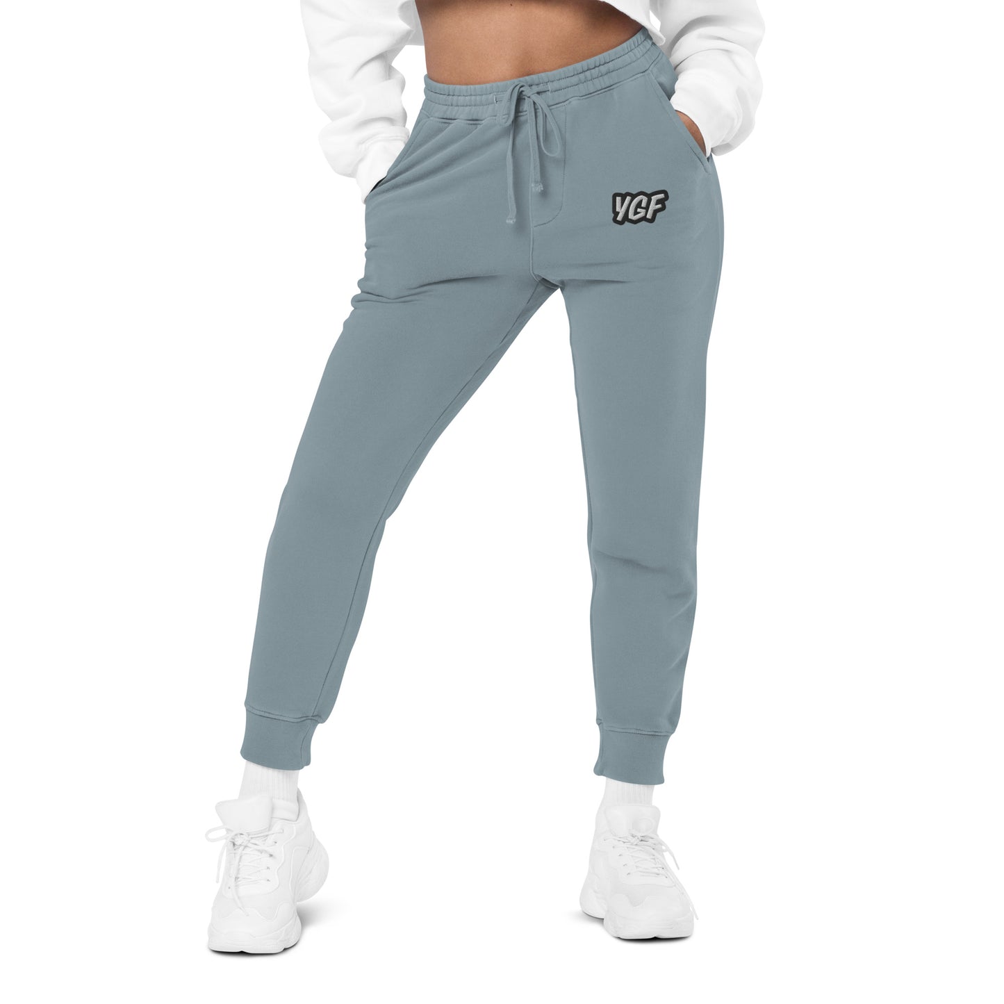 YGF Embroidered Unisex Pigment-Dyed Sweatpants