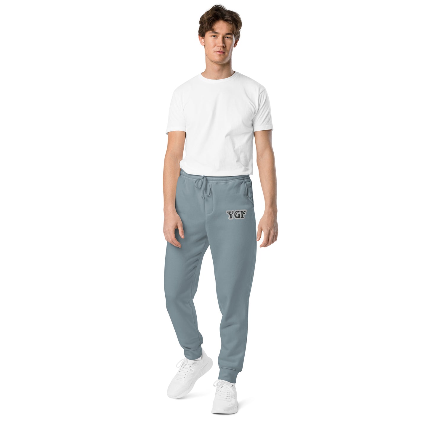 YGF Embroidered Unisex Pigment-Dyed Sweatpants