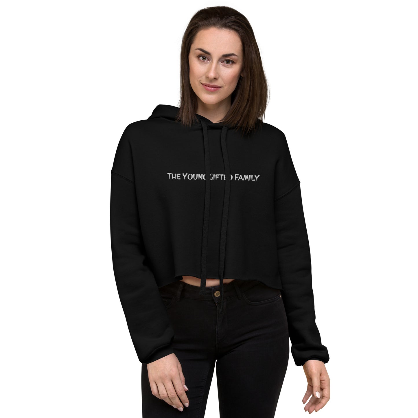 The Young Gifted Family Embroidered Women’s Crop Hoodie