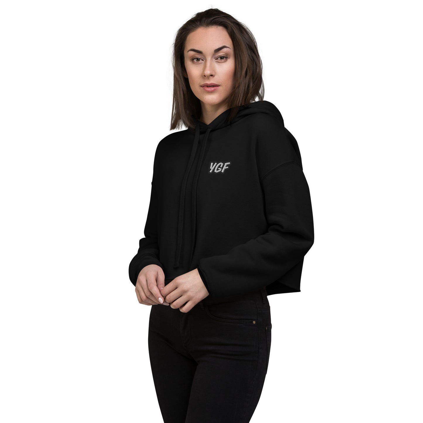 Women's YGF Embroidered Crop Hoodie