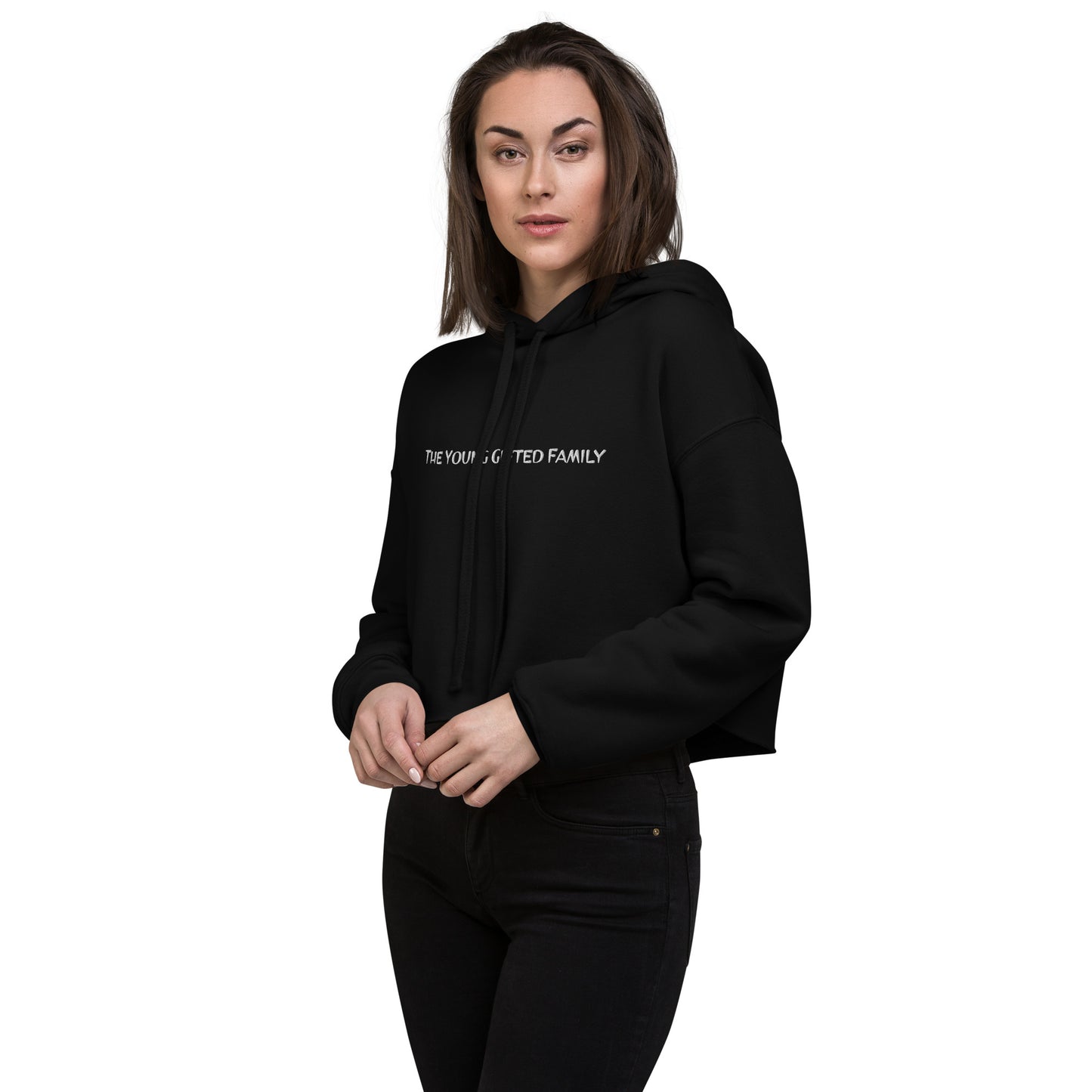 The Young Gifted Family Embroidered Women’s Crop Hoodie