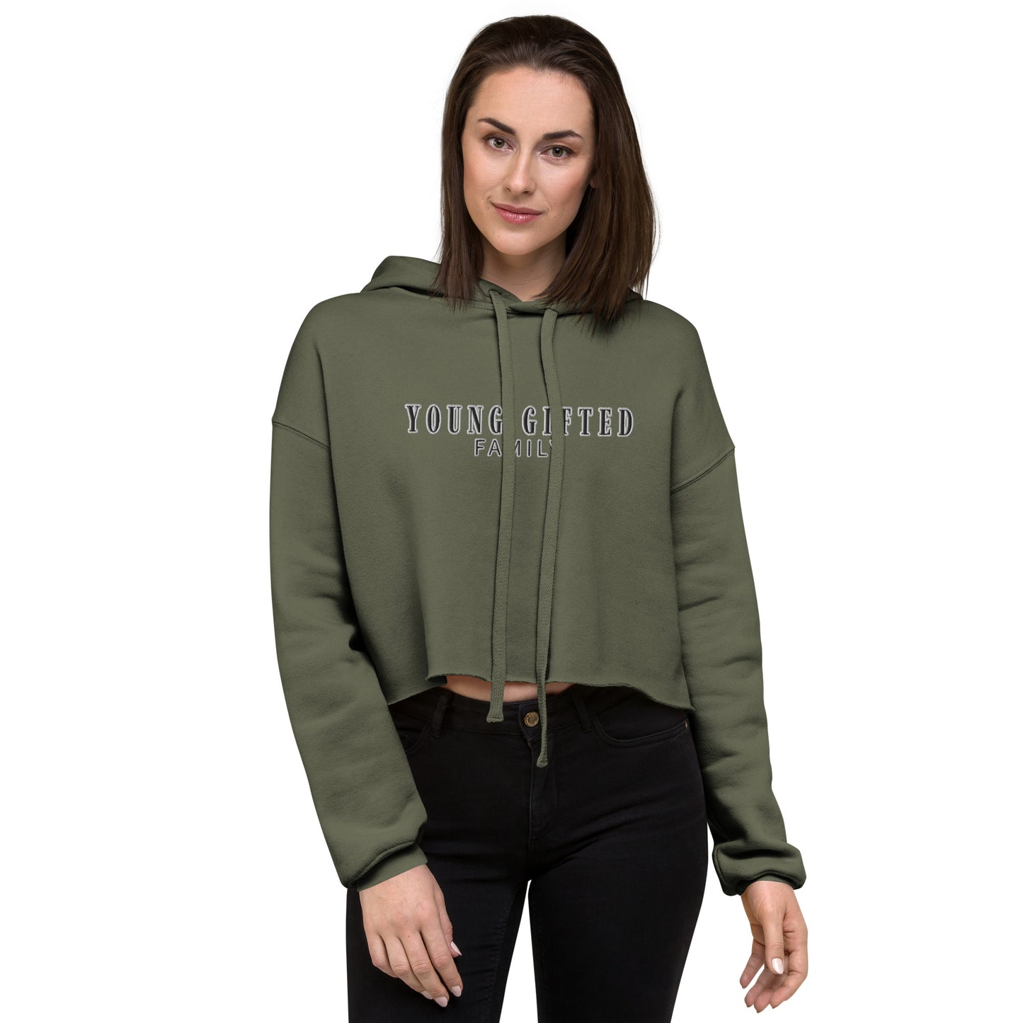 Women's "Young Gifted Family" Crop Hoodie