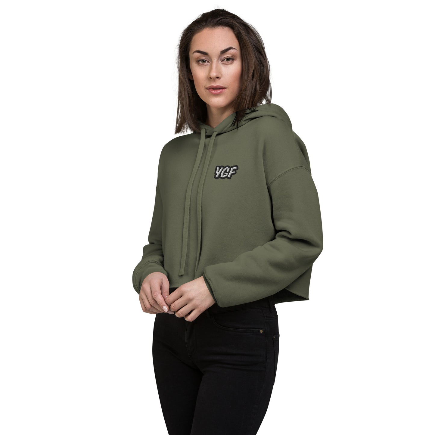 Women's YGF Embroidered Crop Hoodie