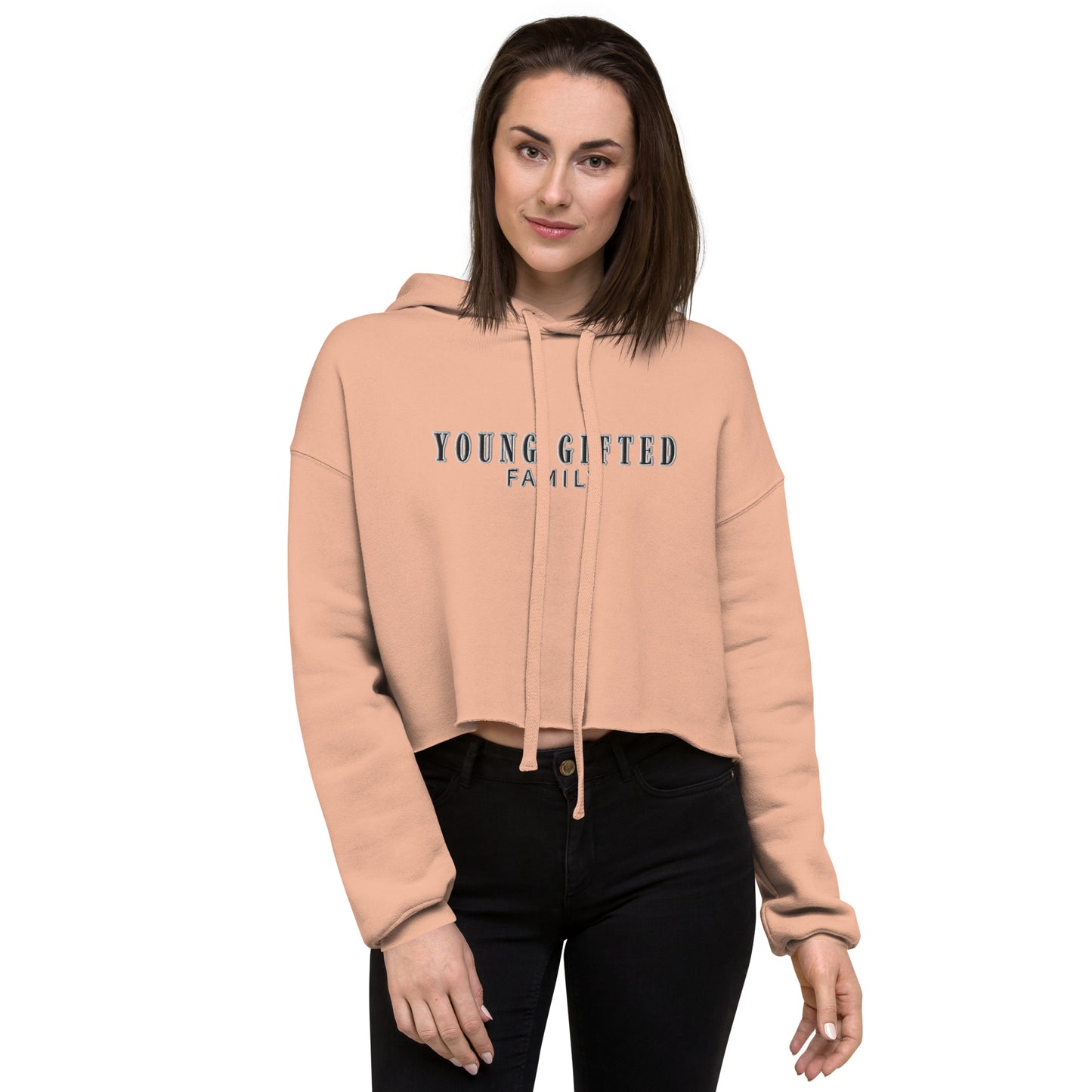 Women's "Young Gifted Family" Crop Hoodie