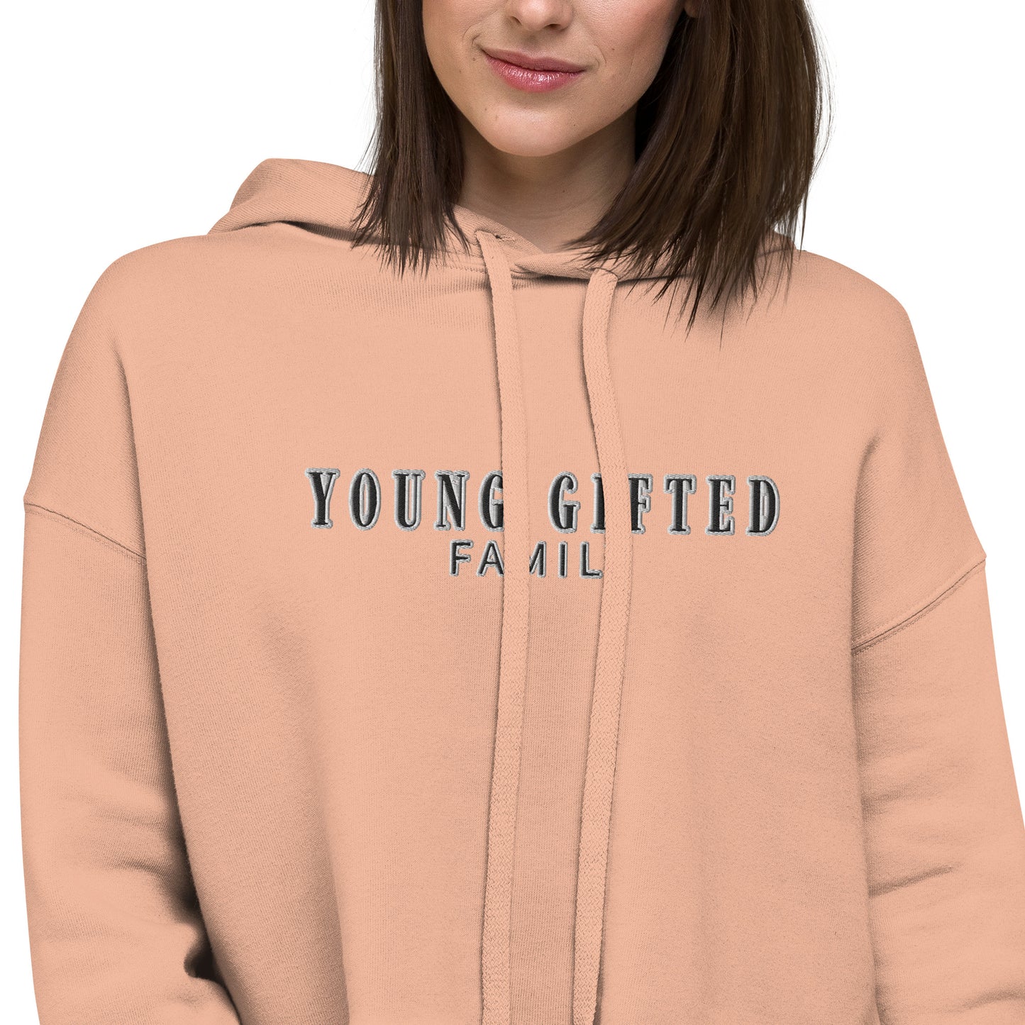 Women's "Young Gifted Family" Crop Hoodie