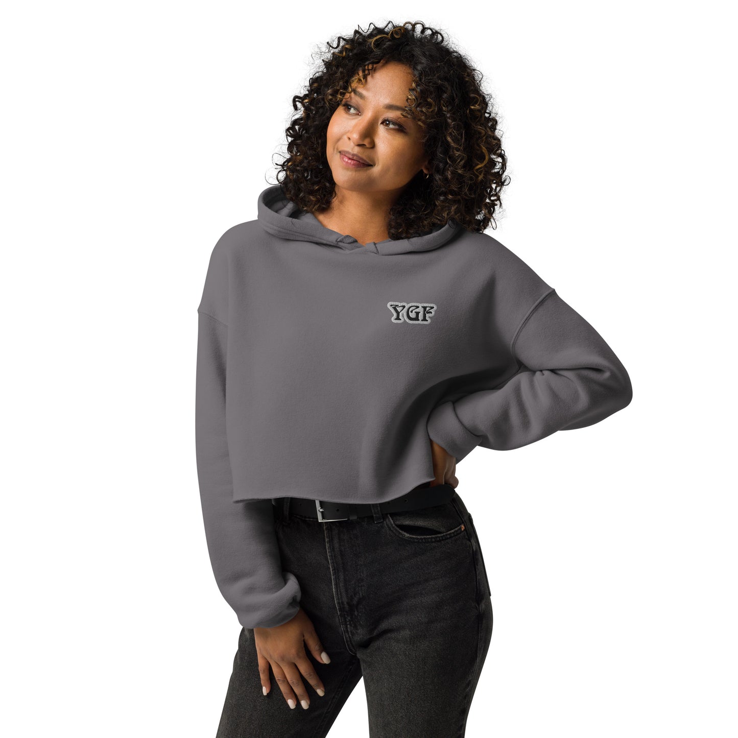 Women's YGF Embroidered Crop Hoodie