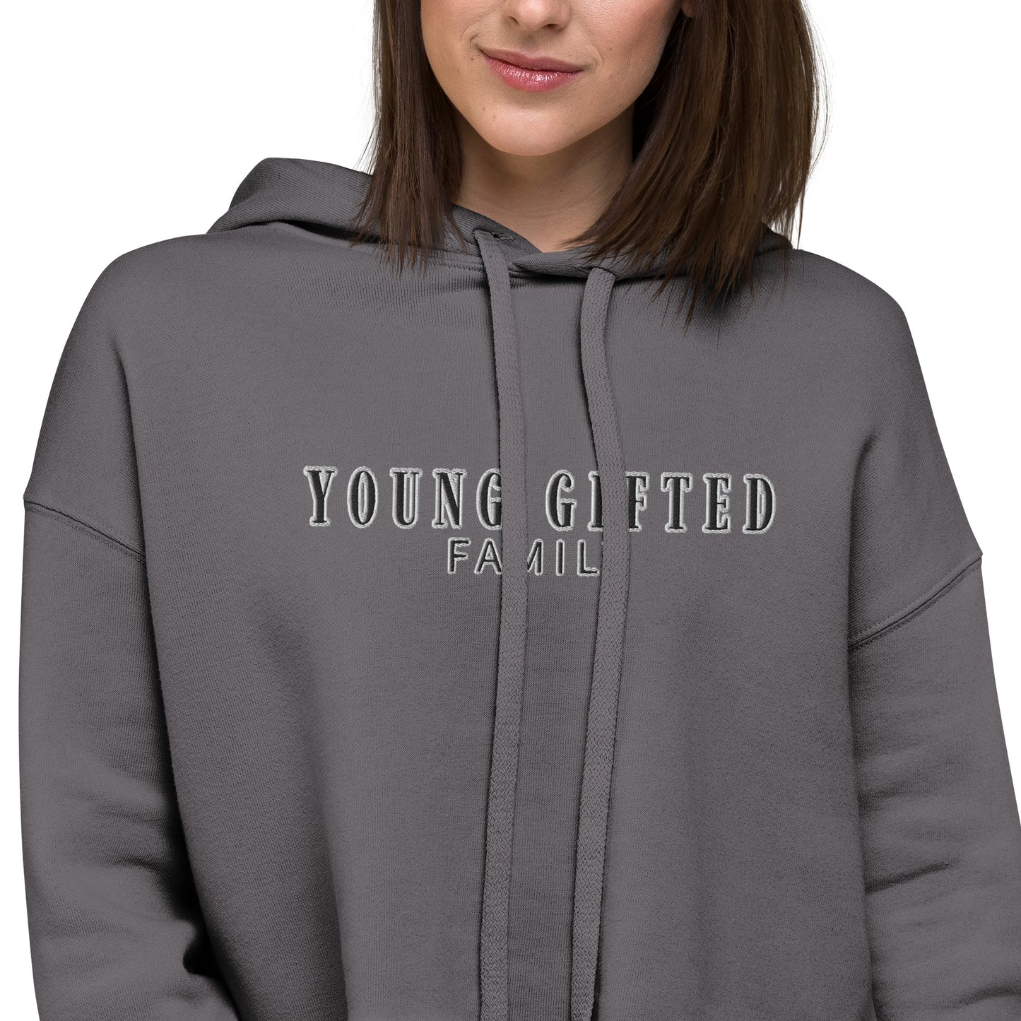 Women's "Young Gifted Family" Crop Hoodie