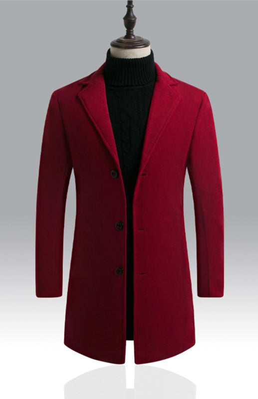 Men's Long Woolen Coat