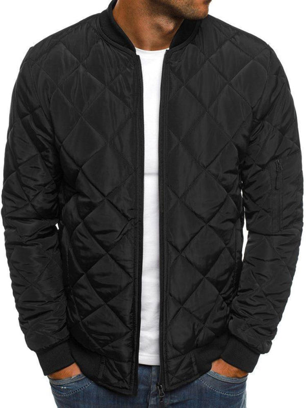 Men's Fashion Coat Solid Black Jacket