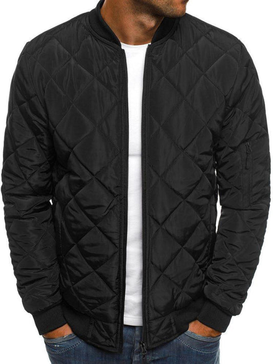 Men's Fashion Coat Solid Black Jacket