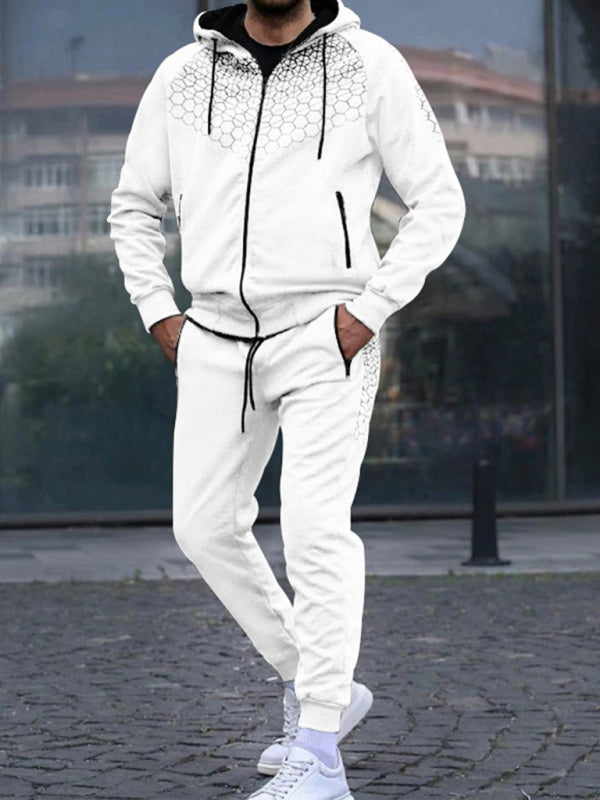 Men's Performance Zipper Hoodie And Sweatpants Two Piece Set