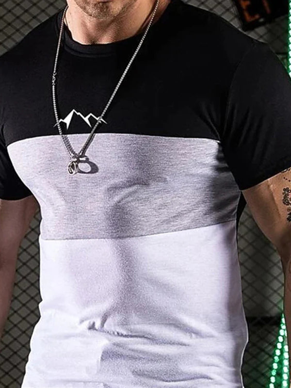 Color Stripe Short Sleeve T-Shirt
