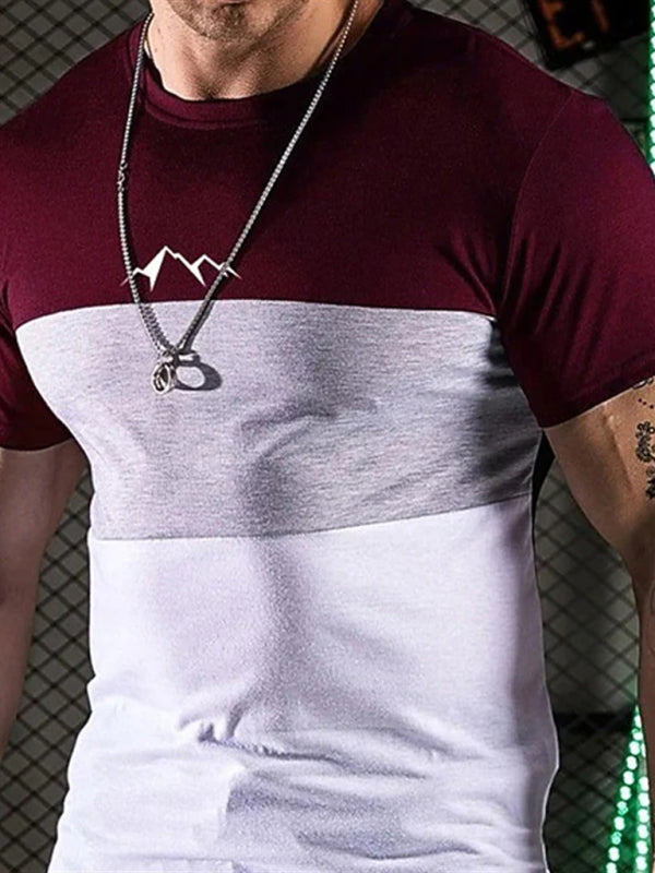 Color Stripe Short Sleeve T-Shirt