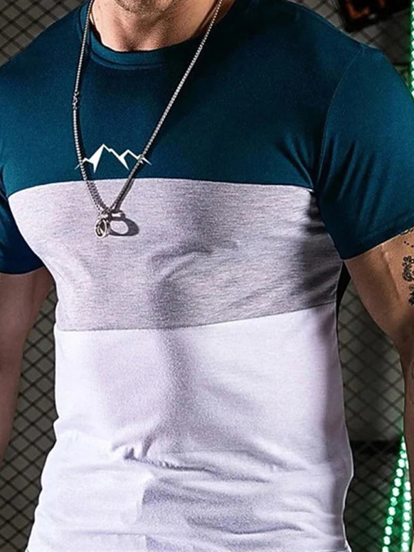 Color Stripe Short Sleeve T-Shirt