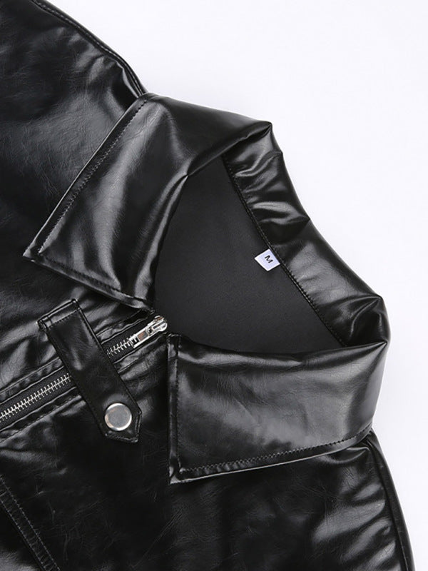 Women's Fashion Biker Leather Short Jacket