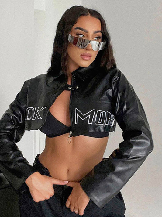 Women's Fashion Biker Leather Short Jacket